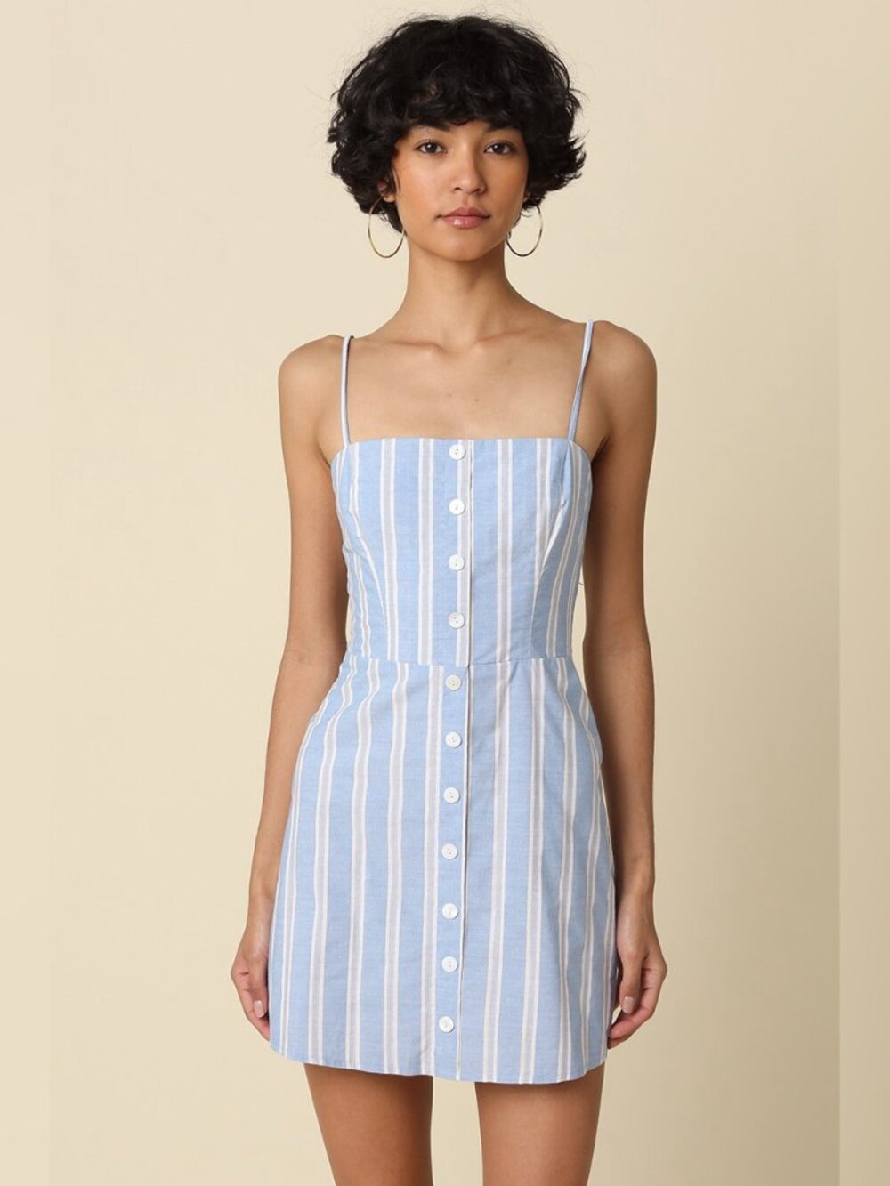 COMING SOON ON THE BOAT BLUE STRIPED MINI DRESS